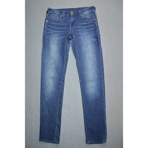 True Religion Jeans Girls Size 12 Blue‎ Denim Straight Leg 26x29 Mid Rise